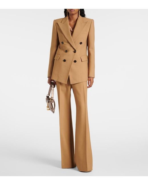 Chloé Natural Wool Grain De Poudre Flared Pants