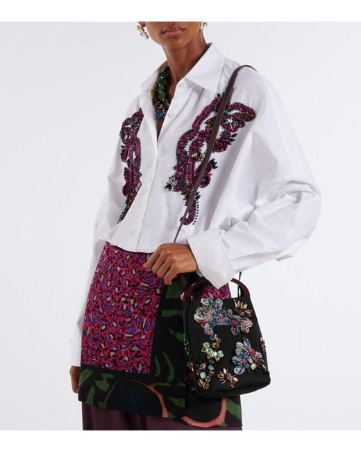 Dries Van Noten Black Small Embellished Top-Handle Bag