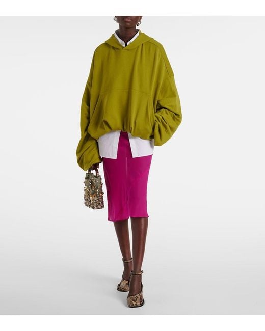 Dries Van Noten Pink Silk-Blend Satin Midi Skirt