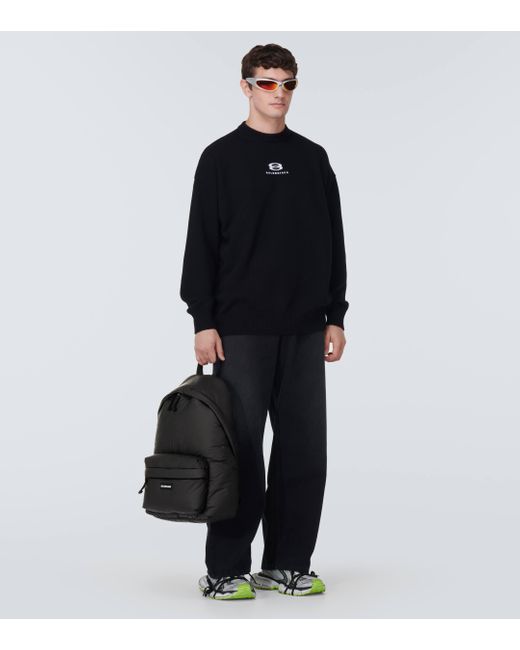 Balenciaga Black Explorer Backpack for men