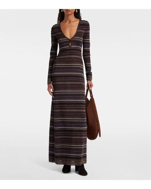 Missoni Black Striped Maxi Dress