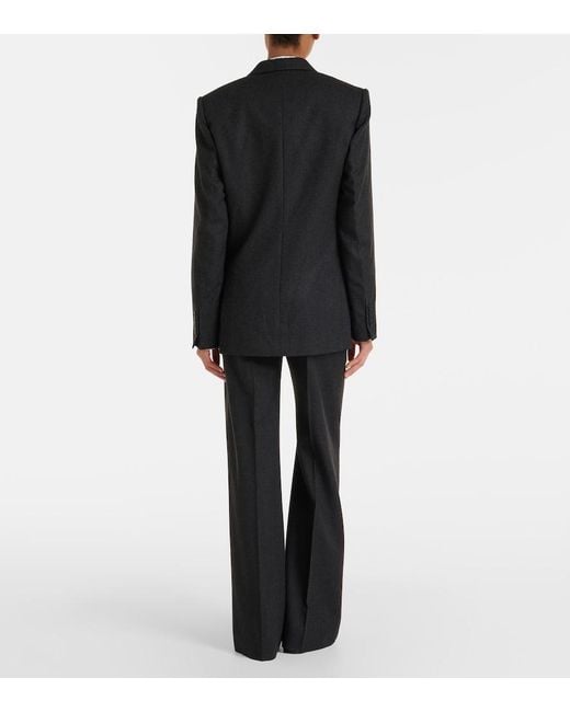 Victoria Beckham Black Alina Virgin Wool Flared Pants
