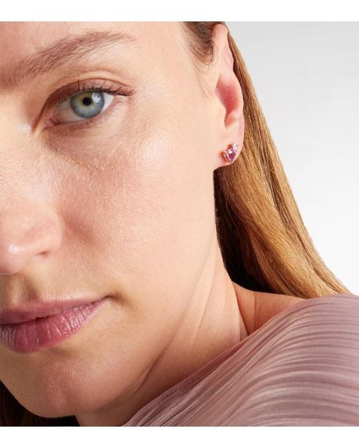 SHAY Pink 18Kt Rose Earrings With Sapphires And Diamonds