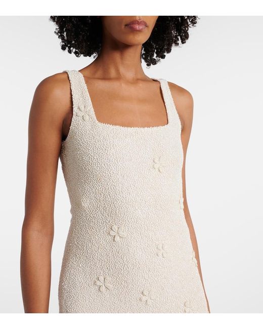 Staud Natural Le Sable Beaded Minidress