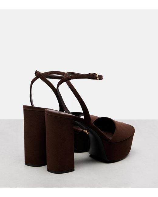 Prada Brown 115 Suede Platform Sandals