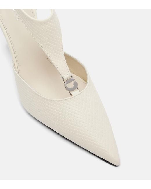 Coperni White Leather Wedge Pumps