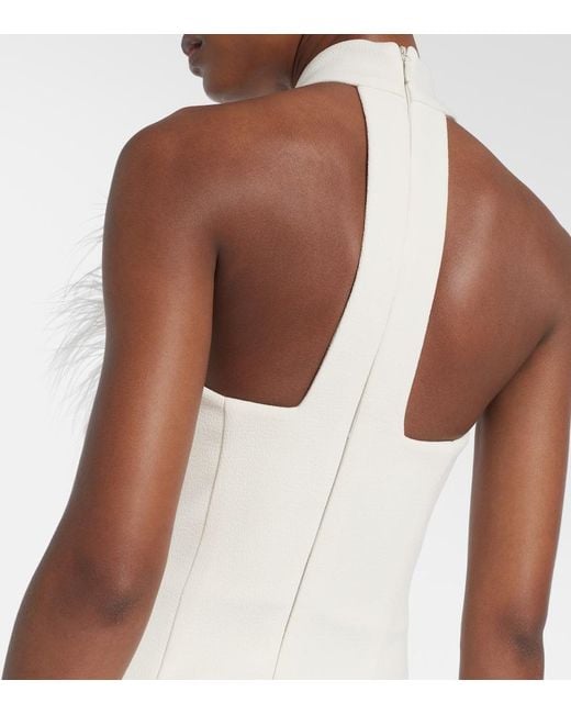 Rebecca Vallance White Starlight Embellished Halterneck Gown