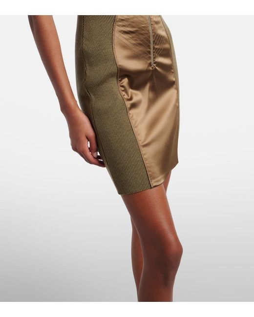 Jean Paul Gaultier Green Wool-Blend Minidress