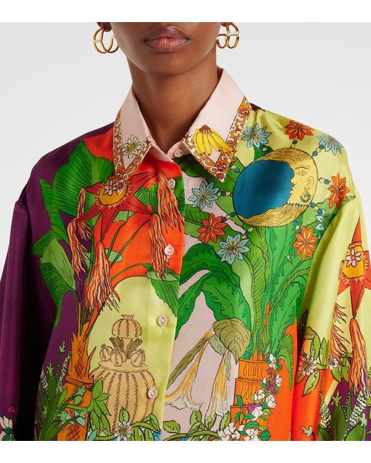 Chemise Tiger Imprimee En Soie ALÉMAIS en coloris Green