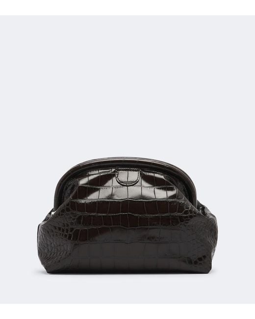 Stella McCartney Black Falabella Small Croc-Effect Clutch