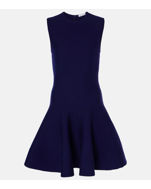 Alaïa Blue Wool-Blend Minidress