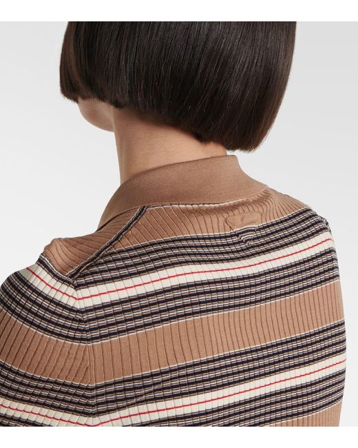 Prada Brown Polopullover Aus Einem Baumwollgemisch