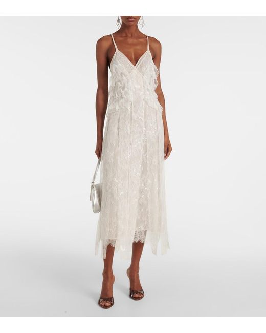 Blumarine White Lace Slip Dress