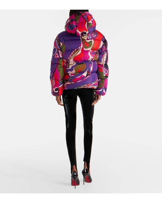 Emilio Pucci Red 'Orchidee' Down Jacket