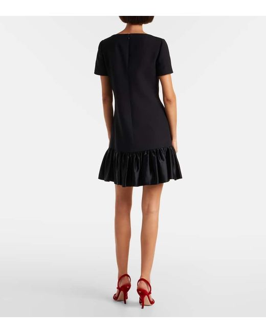 Valentino Black Crepe Couture Ruffled Minidress