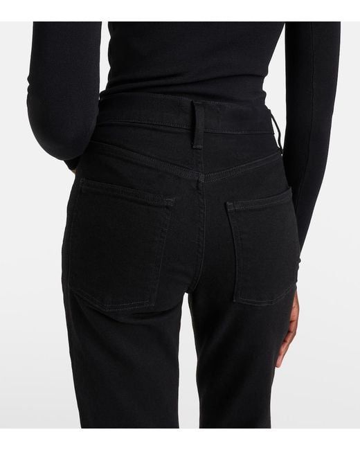 Agolde Black 90's Pinch Waist High-Rise Straight Jeans