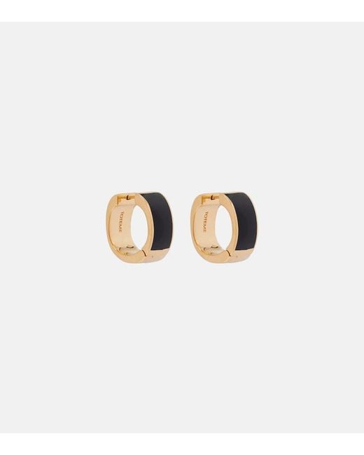 Totême White Signature Enamel-Plated Hoop Earrings