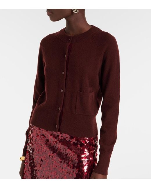 Vince Purple Wool And Cashmere Cardigan