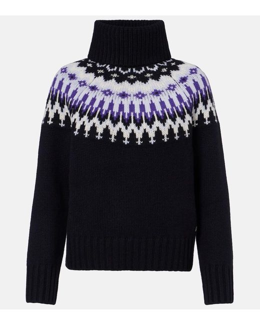 Bogner Blue Ingrid Jacquard Cashmere Turtleneck Sweater
