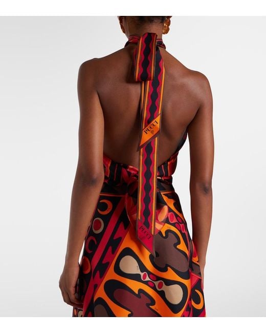 Emilio Pucci Red Manuba Silk Twill Top