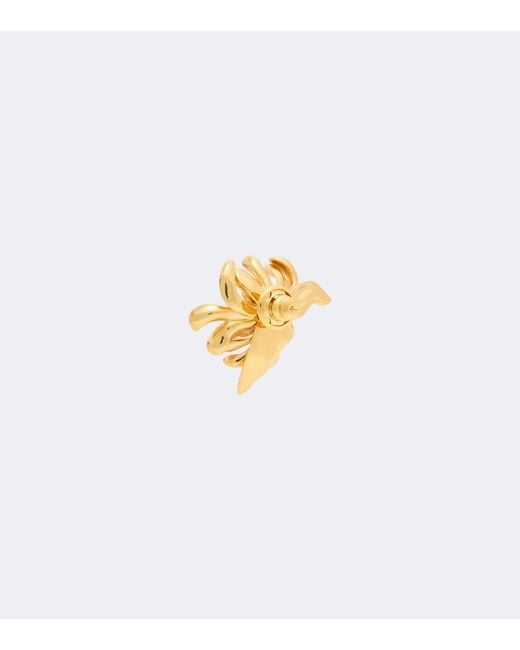 Oscar de la Renta Metallic Chrysanthemum Faux-Pearl Stud Earrings