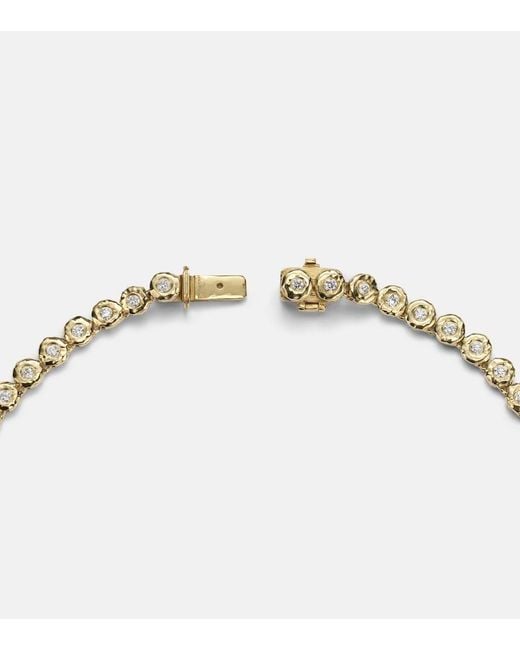 Octavia Elizabeth Metallic Blossom 18Kt Tennis Necklace With Diamonds