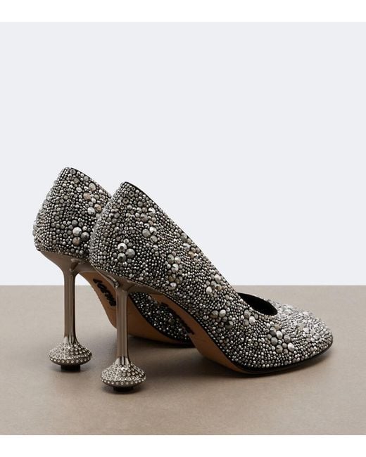 Loewe Black Toy Embellished Suede Pumps