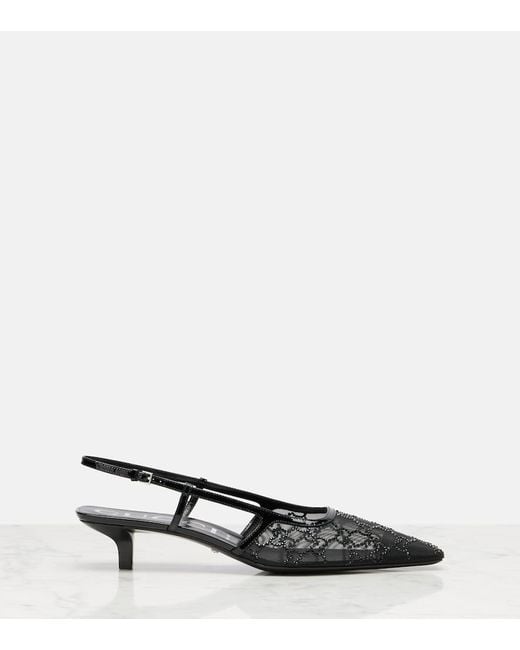Gucci Gg Crystal Slingback Pump, Size 34 It in Black | Lyst Canada