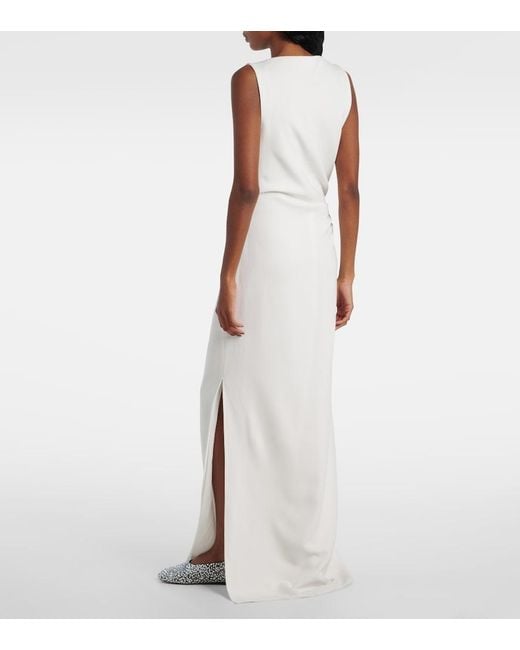 Proenza Schouler White Indria Floral-Applique Crepe Cocktail Dress