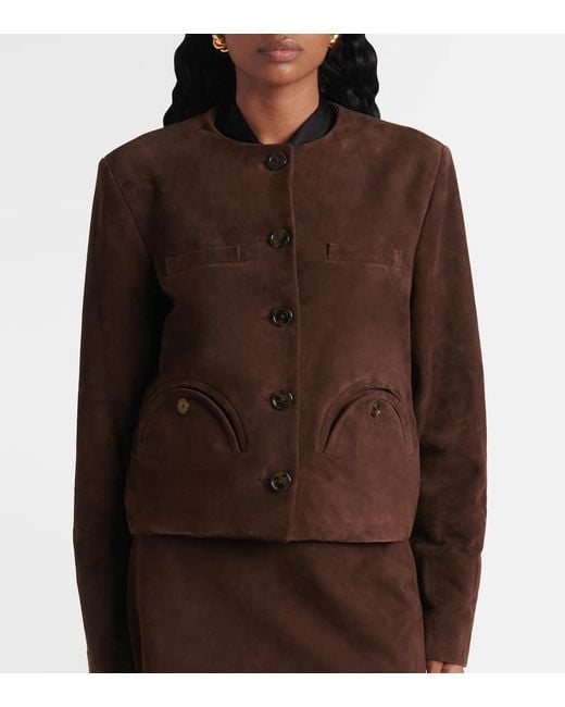 Blazé Milano Brown Jacke Gliss Bolero Aus Veloursleder