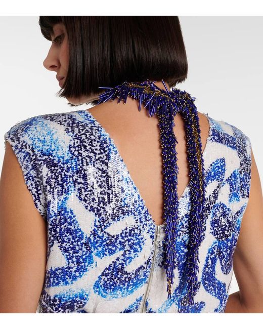 Collier A Perles Dries Van Noten en coloris Blue