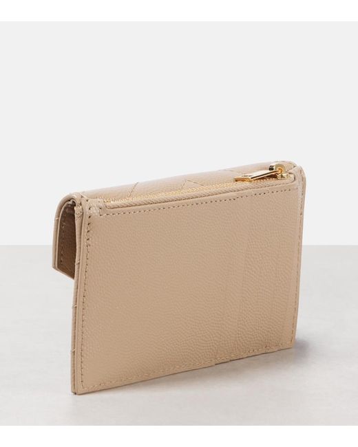 Saint Laurent Natural Cassandre Leather Wallet