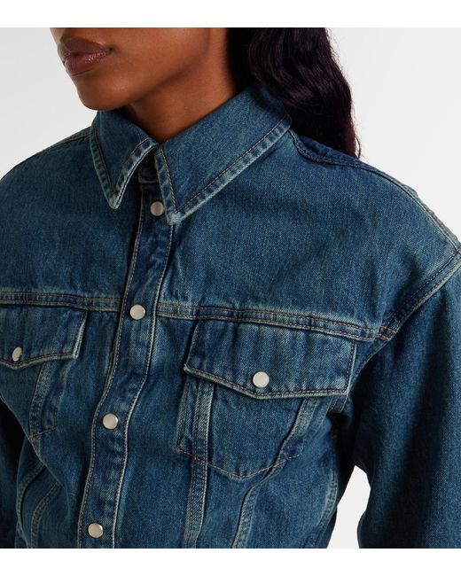 Wardrobe NYC Blue Cropped Denim Jacket