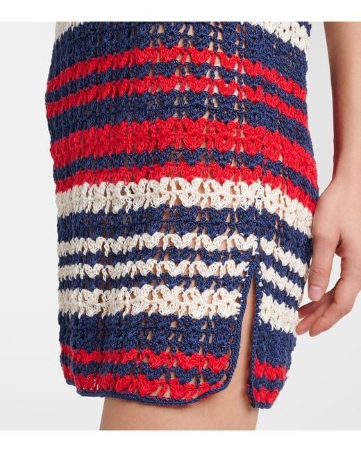 Anna Kosturova Red Crochet Cotton Polo Dress