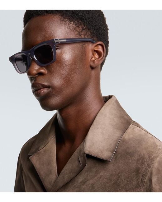 Zegna Blue Rectangular Sunglasses for men