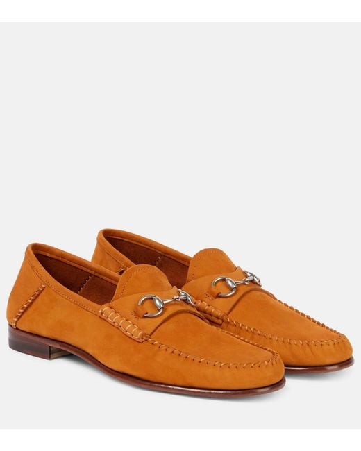 Gucci Brown Gigi Horsebit-Detailed Suede Loafers