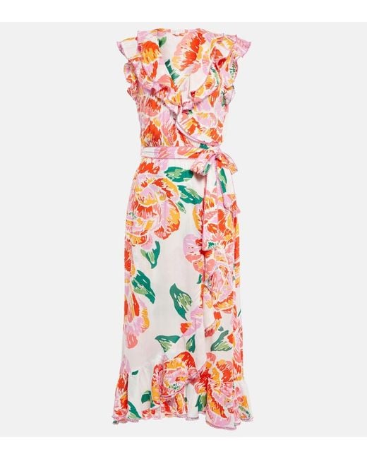 Poupette White Aude Floral Midi Dress