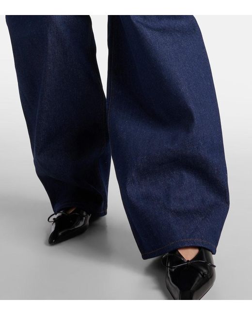 Jeans anchos De-Nimes Ovalo de tiro alto Jacquemus de color Blue