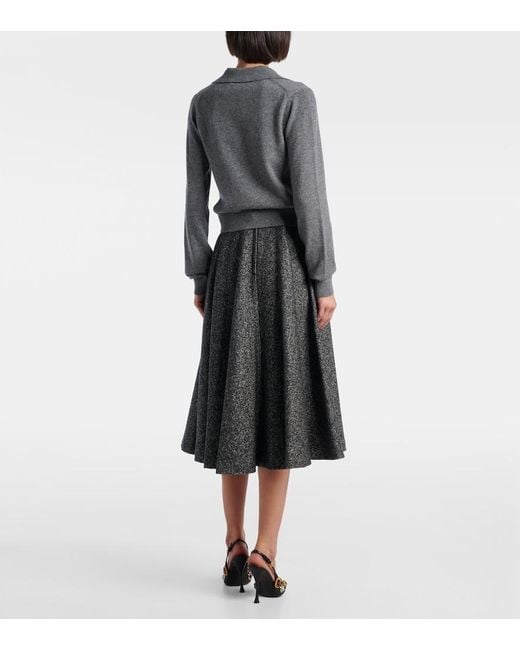 Dolce & Gabbana Gray Cashmere Polo Sweater