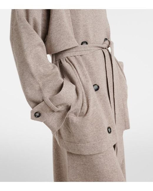 Jardin Des Orangers Natural Cropped Wool And Cashmere Trench Coat