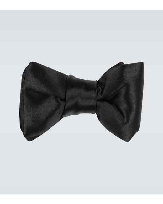 Tom Ford Black Satin Evening Bow Tie for men