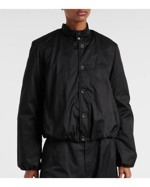 Chaqueta De Saten De Algodon Lemaire de color Black