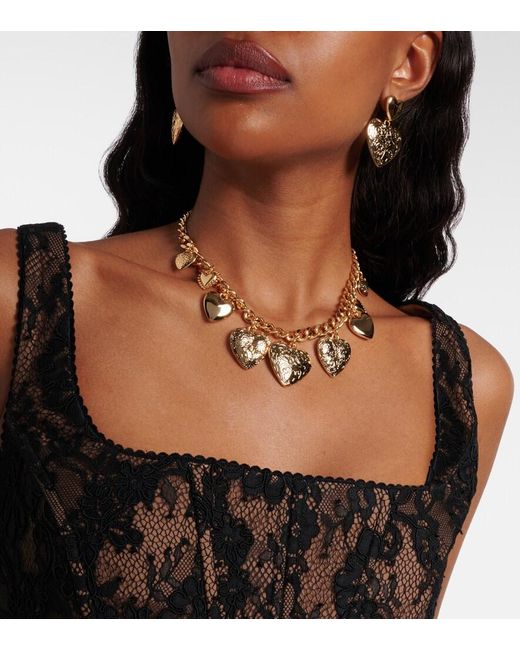 Collier Grave Self-Portrait en coloris Metallic