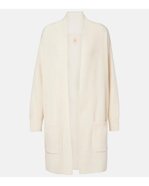Jardin Des Orangers White Ribbed-Knit Cashmere Cardigan