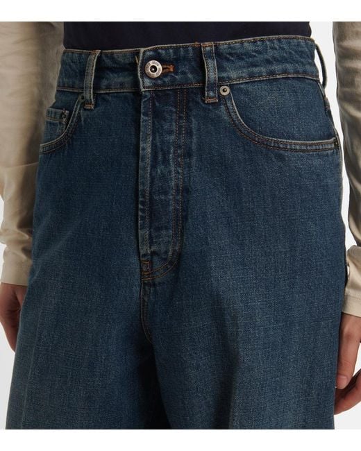 Jeans Boyfriend A Vita Alta di Miu Miu in Blue