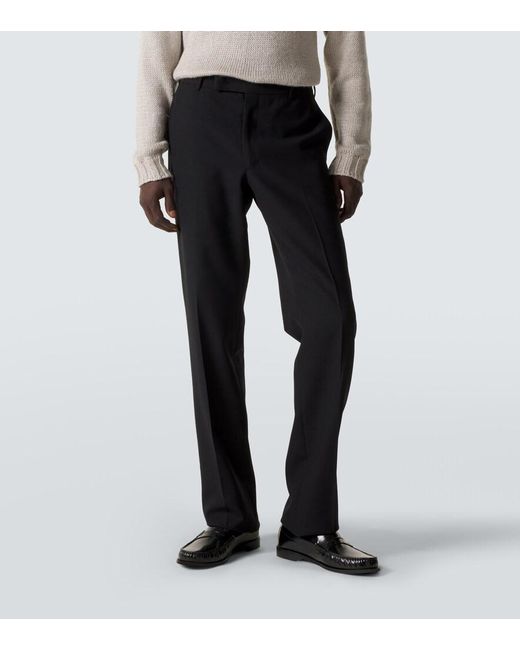 Thom Sweeney Black Wool Straight Pants for men