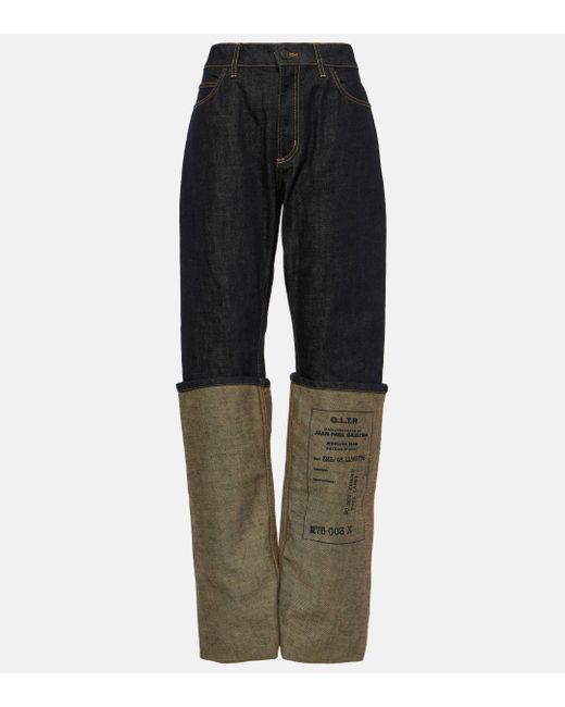 Jean Paul Gaultier Gray Cuff Wide-leg Jeans