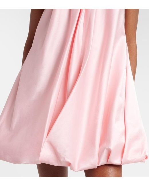 LEO LIN Pink Suki Cotton And Silk Satin Minidress