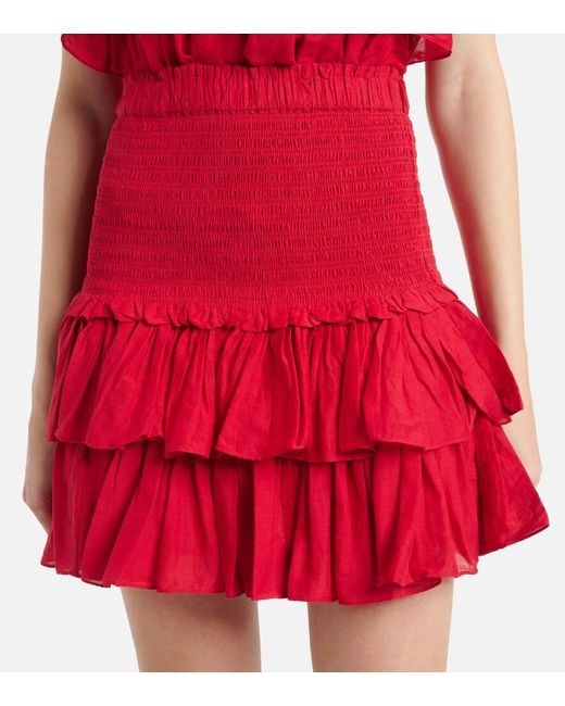 Isabel Marant Naomi Cotton-Blend Tiered Miniskirt