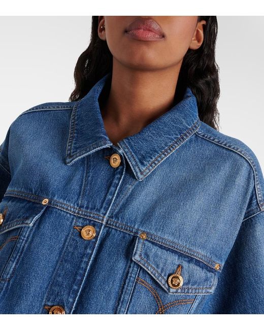 Versace Blue Milano Patch-applique Denim Jacket
